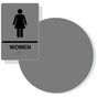Gray on Black California Title 24 Women's Restroom Sign Set RRE-125_DC_Title24Set_Black_on_Gray
