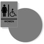 Gray on Black California Title 24 Accessible Women's Restroom Sign Set RRE-130_DC_Title24Set_Black_on_Gray