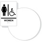 White on Black California Title 24 Accessible Women's Restroom Sign Set RRE-130_DC_Title24Set_Black_on_White