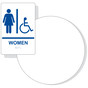 White on Blue California Title 24 Accessible Women's Restroom Sign Set RRE-130_DC_Title24Set_Blue_on_White