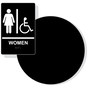 White on Black California Title 24 Accessible Women's Restroom Sign Set RRE-130_DC_Title24Set_White_on_Black