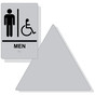 Silver on Black California Title 24 Accessible Men's Restroom Sign Set RRE-150_DT_Title24Set_Black_on_Silver