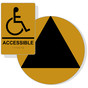 Black on Gold California Title 24 Accessible Unisex Restroom Sign Set RRE-190_DCT_Title24Set_Black_on_Gold