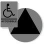 Black on Gray California Title 24 Accessible Unisex Restroom Sign Set RRE-190_DCT_Title24Set_Black_on_Gray