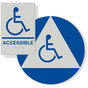 Pearl Gray ADA Braille ACCESSIBLE Unisex Restroom Sign Set RRE-190_DCTS_Set_Blue_on_PearlGray