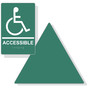 Pine Green on White California Title 24 Accessible Men's Restroom Sign Set RRE-190_DT_Title24Set_White_on_PineGreen