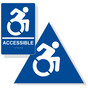 Blue Braille ACCESSIBLE Men's Restroom Sign Set with Dynamic Accessibiity Symbol RRE-190R_DTS_Set_White_on_Blue