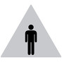 Silver Men's Restroom Door Sign with Symbol RR-145_DTS_Black_on_Silver