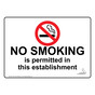 California No Smoking In This Establishment Sign NHE-7022-California