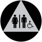 Silver Accessible Unisex Restroom Door Sign with Symbol RR-115_DCTS_Black_on_Silver