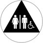 Black Accessible Unisex Restroom Door Sign with Symbol RR-115_DCTS_White_on_Black