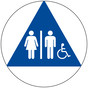 Blue Accessible Unisex Restroom Door Sign with Symbol RR-115_DCTS_White_on_Blue