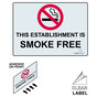 California This Establishment Is Smoke Free Label With Front Adhesive NHE-7274-California-Reverse