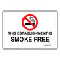 California This Establishment Is Smoke Free Sign NHE-7021-California