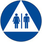White Unisex Restroom Door Sign with Symbol RR-110_DCTS_Blue_on_White