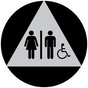 Silver Accessible Unisex Restroom Door Sign with Symbol RR-120_DCTS_Black_on_Silver