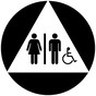 White Accessible Unisex Restroom Door Sign with Symbol RR-120_DCTS_Black_on_White