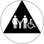 Black Accessible Family Restroom Door Sign with Symbol RR-170_DCTS_White_on_Black