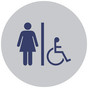 Silver Accessible Women's Restroom Door Sign with Symbol RR-130_DCS_MarineBlue_on_Silver
