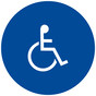 Blue Accessible Women's Restroom Door Sign with Symbol RR-190_DCS_White_on_Blue