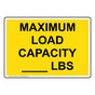 Maximum Load Capacity lbs Sign NHE-13094