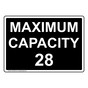 Maximum Capacity 28 Sign NHE-26879