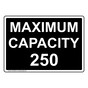 Maximum Capacity 250 Sign NHE-26880
