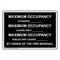 Maximum Occupancy Standing____Maximum Occupancy Sign NHE-26890