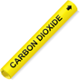Coiled Black-on-Yellow Carbon Dioxide Pipe Marker CS154078