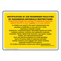 Carriage by Aircraft Passenger Facilities Hazmat Restrictions Sign NHE-13010