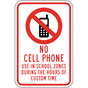 No Cell Phone Use In School Zones Sign PKE-14126