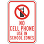 No Cell Phone Use In School Zones Sign PKE-22650
