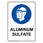 Portrait Aluminum Sulfate Sign With PPE Symbol NHEP-37264