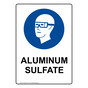 Portrait Aluminum Sulfate Sign With PPE Symbol NHEP-37267
