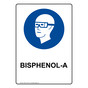 Portrait Bisphenol-A Sign With PPE Symbol NHEP-37353