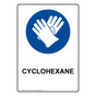Portrait Cyclohexane Sign With PPE Symbol NHEP-37370