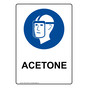 Portrait Acetone Sign With Symbol NHEP-37852