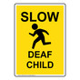 Portrait Slow Deaf Child Sign With Symbol NHEP-28148