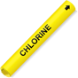 Coiled Black-on-Yellow Chlorine Pipe Marker CS893443