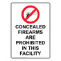 Portrait Concealed Firearms Are Sign With Symbol NHEP-17707