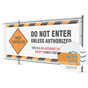 Construction Do Not Enter Banner, 10x4 ft. Polyester Mesh