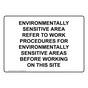 Environmentally Sensitive Area Refer To Work Sign NHE-34047