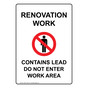 Renovation Work Contains Lead Sign NHEP-13024