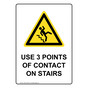 Portrait Use 3 Points Of Contact On Stairs Sign With Symbol NHEP-33349