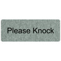 Platinum Marble Engraved Please Knock Sign EGRE-17846_Black_on_PlatinumMarble