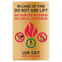 Gold In Case Of Fire Do Not Use Lift Use Exit Bilingual Sign ELVB-39513_BBF