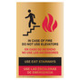 Gold In Case Of Fire Do Not Use Elevators Use Exit Bilingual Sign ELVB-39489_BBF