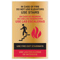 Gold In Case Of Fire Do Not Use Elevators Use Stairs Bilingual Sign ELVB-39494_BBF