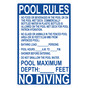 Florida Pool Rules No Food Or Beverages In Pool Or Deck Sign CS494236