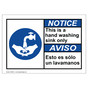 English + Spanish ANSI NOTICE This Is A Hand Washing Sink Only Sign With Symbol ANB-9596